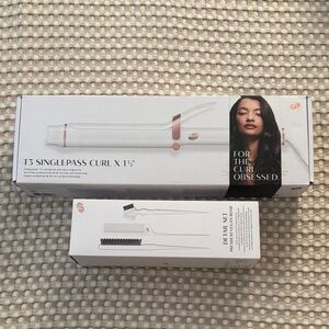 T3 SinglePass Curl X 1.25" in White and Rose Gold & Detail Set